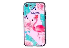 Korpuso galas, galinis dangtelis Evelatus         Apple      iPhone 7/8 Picture Glass Case       Flamingo Party