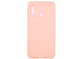 a20e samsung telefona - Korpuso galas, galinis dangtelis Evelatus         Samsung      A20e Soft Touch Silicone Case with Strap       Pink - 1 nuotrauka