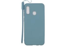 Korpuso galas, galinis dangtelis Evelatus         Samsung      A20e Soft Touch Silicone Case with Strap       Blue