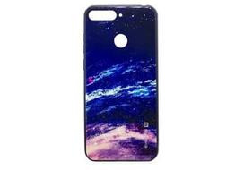 Korpuso galas, galinis dangtelis Evelatus         Samsung      A7 2018 Picture Glass Case       Starry Night