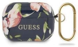 airpods senukai - Guess Protection Case For Apple AirPods Pro Black/Pink Flowers - 1 nuotrauka