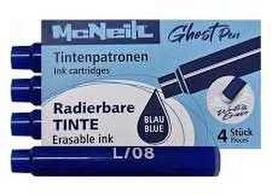 Kapsulės ištrinamo plunksnakočio McNeill GHOST, 4 vnt., Mėlynos (Blue)