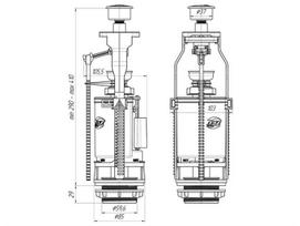 nuleidimo mechanizmas - Nuleidimo mechanizmas 3/6l (WC7050M) - 2 nuotrauka