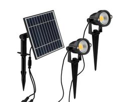 Įsmeigiamas lauko šviestuvas V-TAC VT-11031, 2x1.2W, su saulės baterija, IP65, juodas (Black)