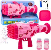 Lean Toys elektrinis burbulų šautuvas, rožinis (Pink), 64 angos