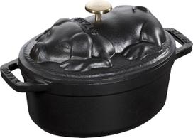 parseliai - Staub Special Cocotte Ovalus ketaus puodas, juodas (Black), 1 l - 1 nuotrauka