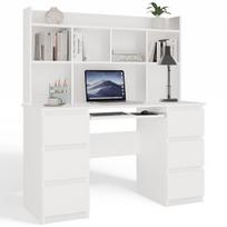 baltas rasomasis stalas - Top E Shop KUBA Rašomasis stalas su prailginimo dalimi, Baltas (White) - 1 nuotrauka