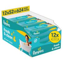 Pampers Fresh Clean Plastic Free drėgnos servetėlės kūdikiams, 12 x 52 vnt.