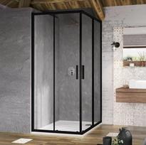 blix slim blsrv2 - Dušo kabina Ravak Blix Slim BLSRV2-90, kvadratinė, be padėklo, 90 cm x 90 cm x 195 cm, juoda sp./skaidrus - 1 nuotrauka