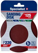 slifavimo diskas p220 - Šlifavimo lapas Specialist+, 220, 12.5 cm x 12.5 cm, Ø 12.5 cm, 5 vnt. - 1 nuotrauka
