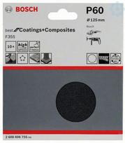 slifavimo diskas 125 mm - Šlifavimo lapas Bosch Pro F355, 60, 12.5 cm x 12.5 cm, 10 vnt. - 1 nuotrauka
