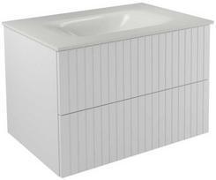 Vonios spintelė Besco Akya Linea, balta (White) su praustuvu, 76 cm
