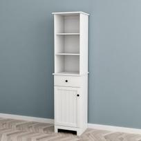 auksta spintele su lentynomis - SoBuy BZR17-W aukšta vonios spintelė, balta (White) - 1 nuotrauka