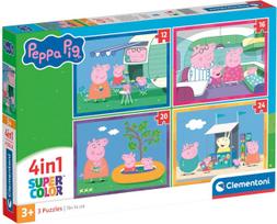 peppa pig delione - Clementoni Dėlionė Peppa Pig 4in1 21751 - 1 nuotrauka