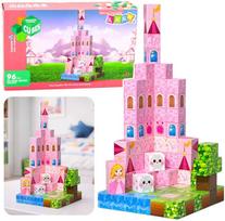 Lean Toys magnetinis konstruktorius Pixels, princesės pilis 96 vnt
