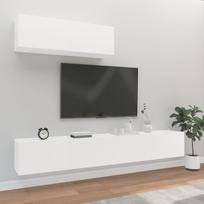 TV staliukas vidaXL Televizoriaus spintelių komplektas, 3 dalių, balta (White)