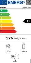 gorenje saldytuvas juodas - Gorenje OBRB615DBK - 2 nuotrauka