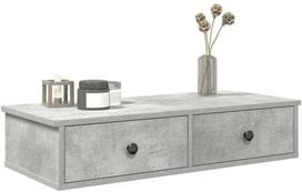 Sieninė lentyna VLX Drawer Shelf, betono pilka (Concrete Grey), 80 cm x 34 cm x 17 cm