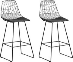 Kėdžių rinkinys Beliani Preston, blizgi, juoda sp., 55 cm x 50 cm x 113 cm, 2 vnt.