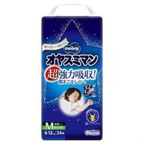 Moony naktinės sauskelnės-kelnaitės unisex M 6-12 kg, 34 vnt