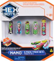 zaislai spalvinti - Hex Bots interaktyvios šviečiančios nano figūrėlės, 5 vnt - 1 nuotrauka