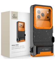 vandeniui atsparus deklas - Tech-Protect IPX8 Pro Vandeniui Atsparus Telefonų Dėklas - Juodas (Black) ir Oranžinis (Orange) - 1 nuotrauka