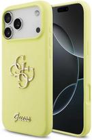 Guess Liquid Silicone 4G Metal Logo Dėklas Apple iPhone 17 Pro Max Geltonas (Yellow)