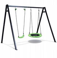 Lean Sport Sūpynės Gandro Lizdas 2in1 su rėmu, Juodas (Black), 260 x 173 cm