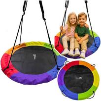 sodo lizdas - Lean Sport Vaikiškos sūpynės Gandro lizdas 100 cm, spalvotos (Colorful) - 1 nuotrauka