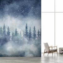 Fototapetas Artgeist Night Landscape - Landscape Of A Misty Forest At Night With A Starry Sky, 105 cm x 150 cm