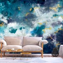 Fototapetas Artgeist Stormy Ocean - Abstract Blue Composition In Watercolour Style, 280 cm x 392 cm