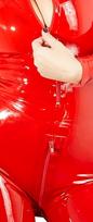 latex fetisas - Late X Latex Catsuit red xs Seksuali lateksinė apranga - 4 nuotrauka