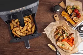 karsto oro gruzdintuve double - PROMIS Double Vertical Fat-Free Fryer 10L Juoda (Black) - 1 nuotrauka