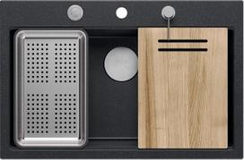 lentos 5 - Quadron MARC HQM7650U8_BS, granitas, 76 cm x 50 cm, juodas (Black) - 1 nuotrauka