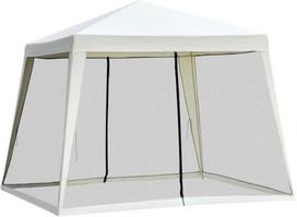 Outsunny Lauko pavėsinė su tinkleliu nuo uodų, 3x3 m, kreminė balta (Cream White)