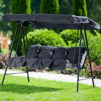 Pagalvių ir stogelio komplektas sūpynėms Patio Tora D002-07PB, juodas (Black)