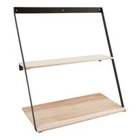 Sieninė lentyna House Nordic Bern, juoda sp./medžio sp., 52 cm x 50 cm x 21 cm