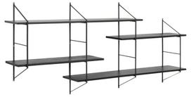 Sieninė lentyna Belfast Ash, juoda sp., 79 cm x 25.5 cm x 191 cm