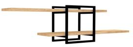 Sieninė lentyna Kalune Design Mone 495SSE1158, ąžuolo sp./juoda sp., 30 cm x 18 cm x 120 cm