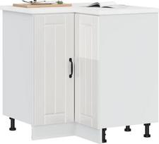 VidaXL Kampinė virtuvės spintelė "Lucca", blizganti balta (Glossy White)