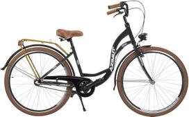 Dviratis AZIMUT Vintage 28" 3-pavarų 2025 Juodas (Black) - Kreminis (Cream)