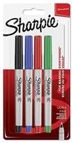 Sharpie Ultra Fine žymekliai, 4 vnt., 0,5 mm, Juodas (Black), Mėlynas (Blue), Raudonas (Red), Žalias (Green)