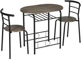 Homcom Valgomojo stalas su 2 kėdėmis, juodas (Black)