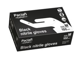 pirstines nitrilines - Paclan Vienkartinės nitrilinės pirštinės be pudros, juoda (Black), M, 100 vnt. - 1 nuotrauka