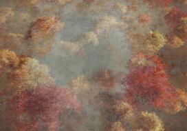 Fototapetas Artgeist Nature In Autumn - Landscape Of Autumn Trees In Painted Retro Style, 175 cm x 250 cm