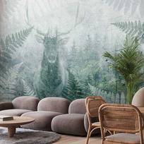 Fototapetas Artgeist Deer In Ferns, 210 cm x 210 cm