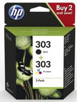kasetes hp 303 - HP 303 Black/Tri - Color Original Ink | 3YM92AE#LS3 - 1 nuotrauka