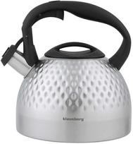 virdulys su svilpuku - Klausberg KB-7642 3L Plieninis virdulys su švilpuku Sidabro/Juodas (Silver/Black) - 1 nuotrauka