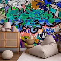 Fototapetas - Graffiti: blue theme
