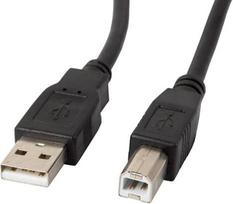 usb 2.0 a b cable - Lanberg CA-USBA-11CC-0010-BK USB 2.0 A-M to B-M laidas 1.0m Juodas (Black) - 1 nuotrauka